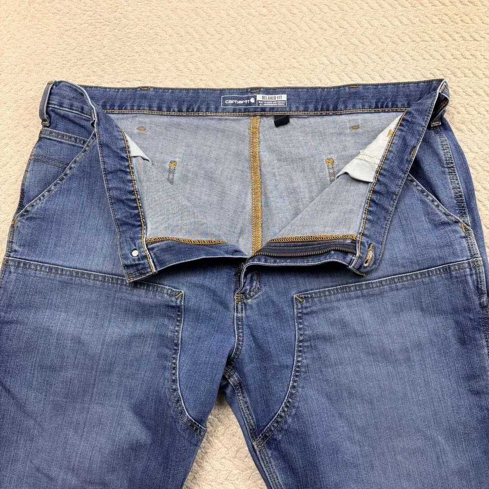 Carhartt Double Knee Rugged Flex Relaxed Fit Logger Jeans Denim  42x30 Workwear